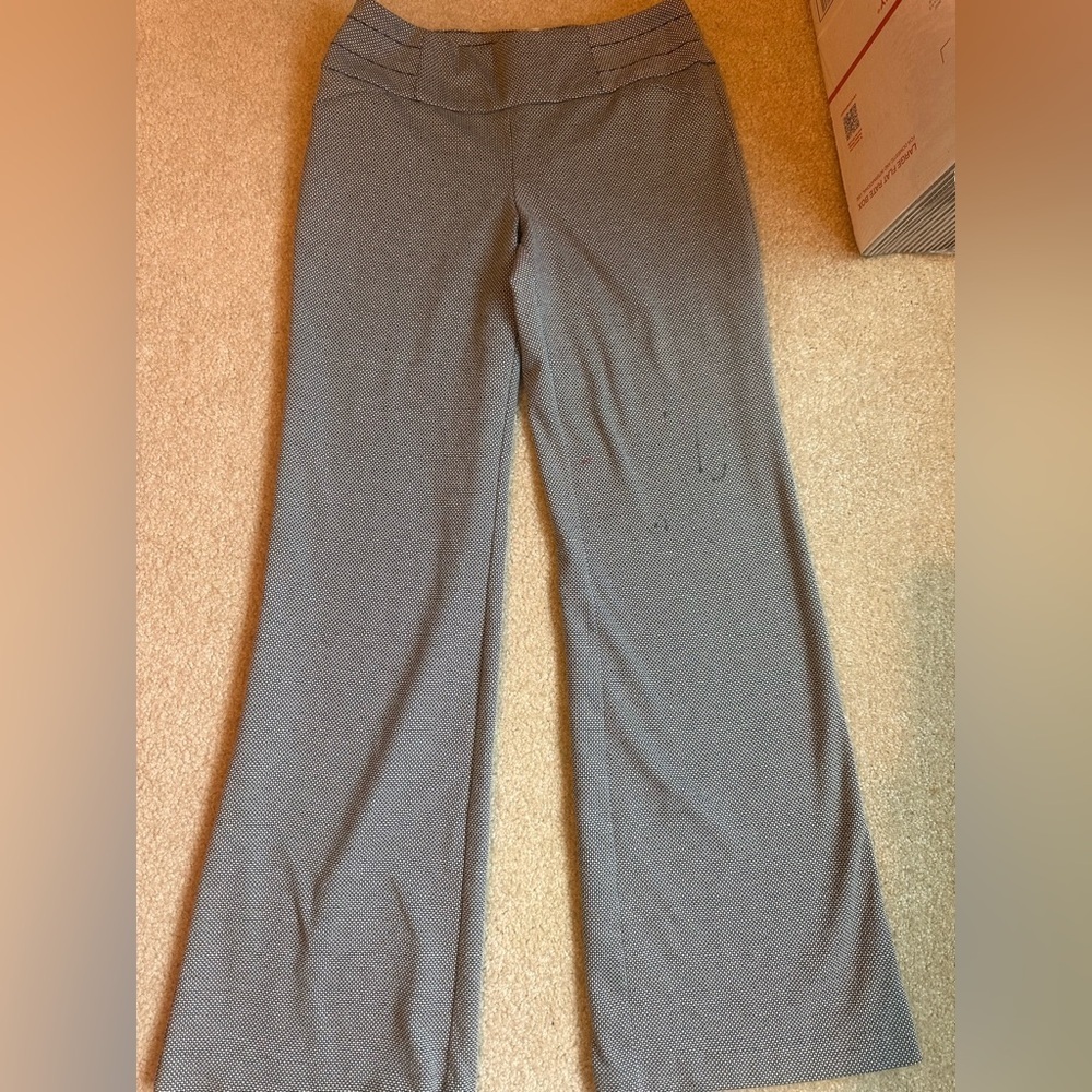 New York & Company Stretch Dress Pants | Black & White Wide Leg Trousers |